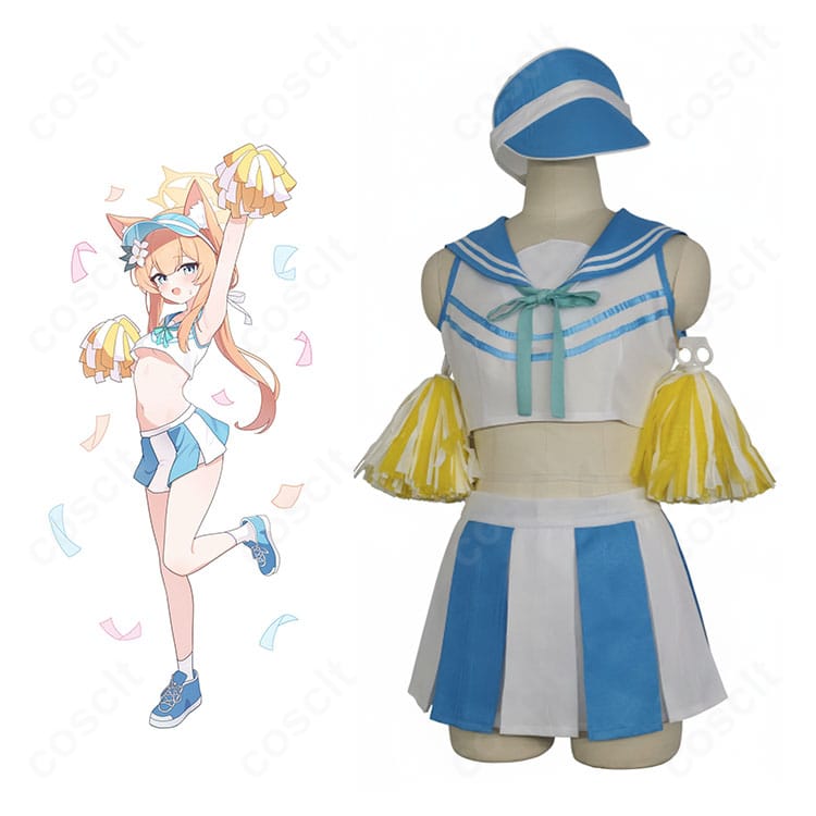 ブルーアーカイブ 伊落マリー チアガール コスプレ衣装 全身イメージ|清楚で可憐な応援スタイルを完全再現!イベントや撮影会にもおすすめ。