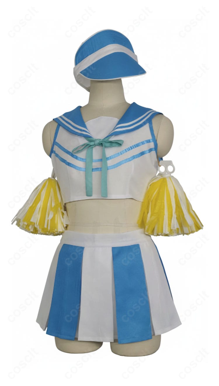 ブルーアーカイブ 伊落マリー チアガール コスプレ衣装 正面ディテール|高品質素材で仕立てた美しいラインと仕上がり。