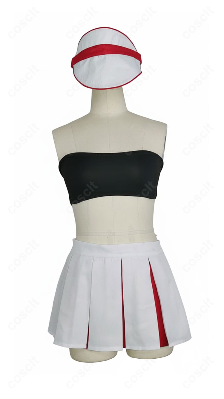 ブルーアーカイブ 春原ココナ チアガール コスプレ衣装 黒ベアトップとスカート前面ディテール|丁寧な縫製と高級感ある質感