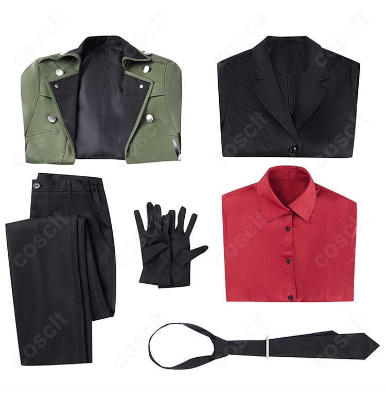 Fate/Grand Order バゼット コスプレ衣装 セット内容展示｜トレンチコート・シャツ・ズボンなど6点セット