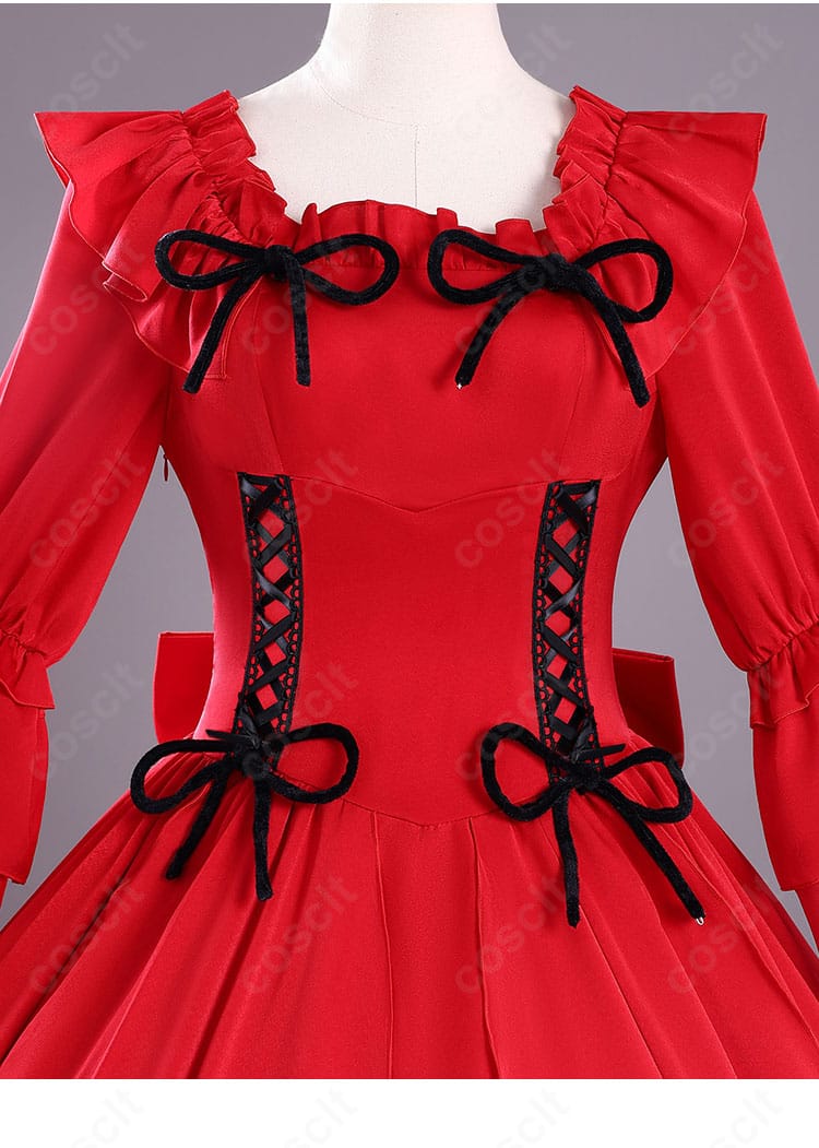 スカーレット・エル・ヴァンディミオン 衣装 正面衣襟装飾ディテール｜上品な襟元の装飾が華やかさを演出。