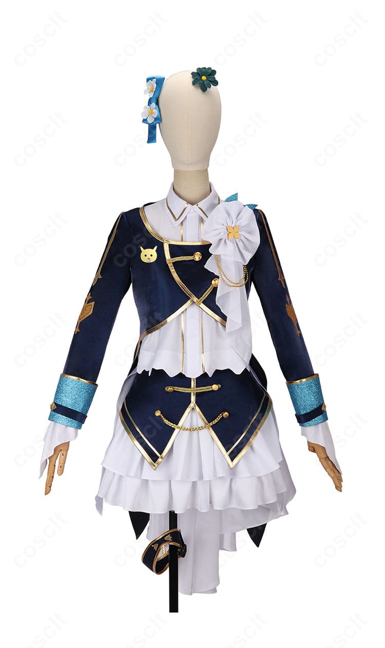 にじさんじ 町田ちま 共通衣装 コスプレ衣装 正面図｜紺×白×金の高級感あるデザインを忠実再現。高品質な仕上がり。