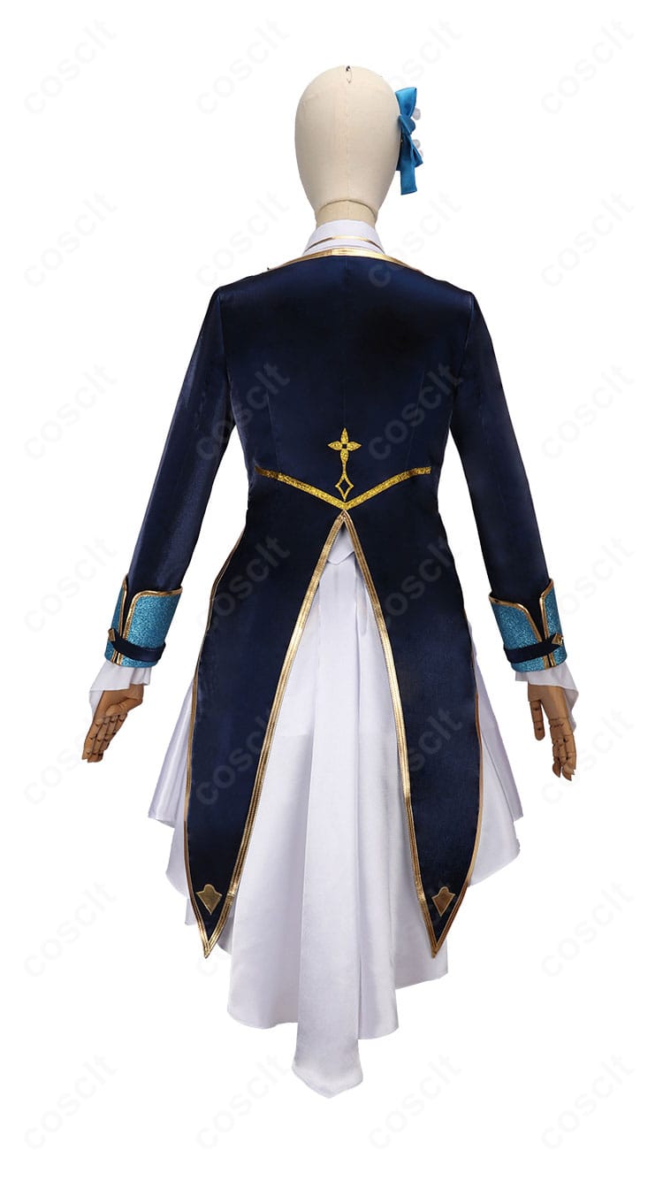 にじさんじ 町田ちま 共通衣装 コスプレ衣装 背面図｜背中のリボンや金色の装飾まで細部まで再現。後ろ姿も華やか。