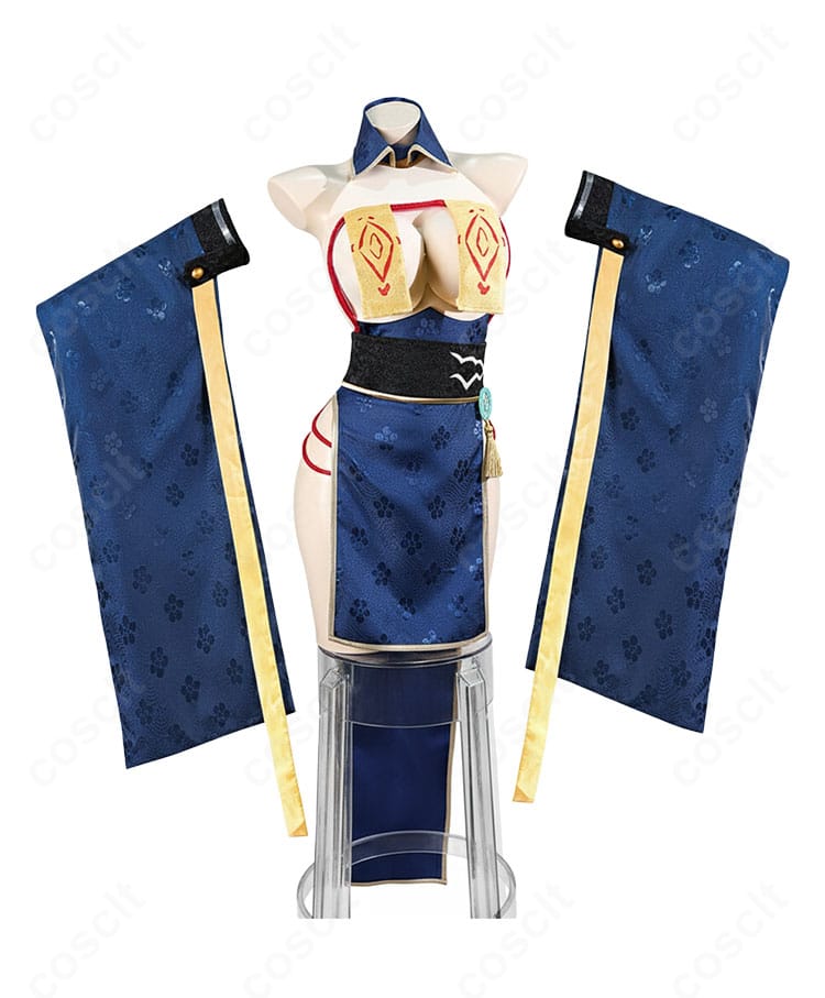 アズールレーン 華甲 霊幻艦船新春夜 コスプレ衣装 正面全体図｜美しいチャイナドレスと艶やかなシルエット。