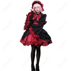 Re:ゼロから始める異世界生活 ラム ゴシックドレス コスプレ衣装｜黒×赤の優雅なデザインで魅せる高品質オーダーメイド【COSCLT公式】 - 1枚目の画像（サムネイル）