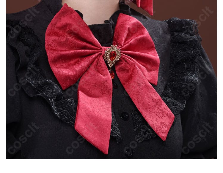 Re:ゼロ ラム ゴシックドレス コスプレ衣装 蝶ネクタイ装飾細部｜上品で可憐なアクセント