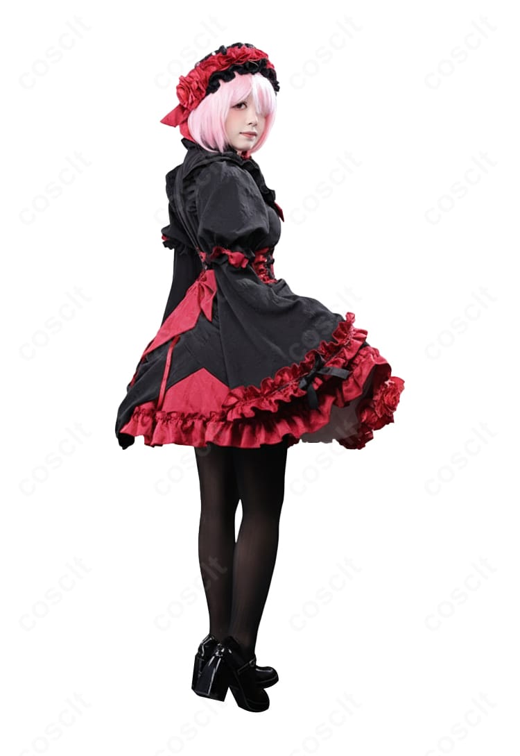 Re:ゼロ ラム ゴシックドレス コスプレ衣装 側面装飾ディテール｜ラインの美しさと立体感を表現