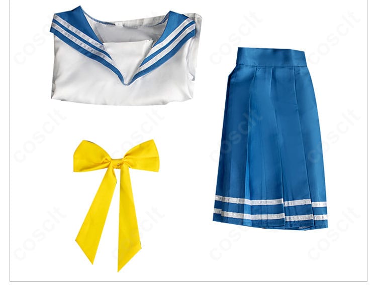 らき☆すた 泉こなた 夏服 コスプレ衣装 セット内容展示｜トップス・スカート・スカーフの3点セット