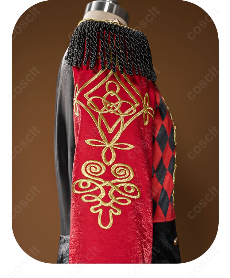 ツイステ ケイト・ダイヤモンド コスプレ衣装 右袖と肩の流蘇飾り詳細｜ハロウィン仕様の豪華な装飾