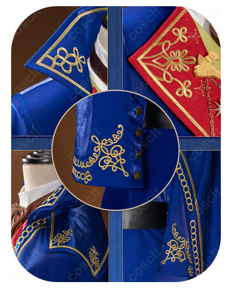 コスプレ外套の装飾ディテール写真｜豪華な刺繍と金属装飾が魅力