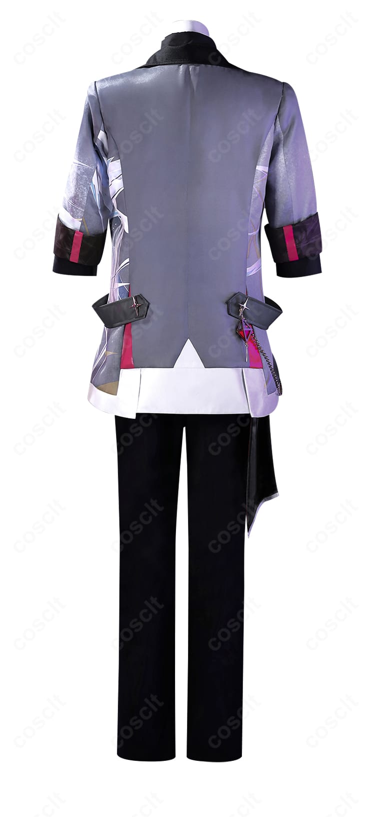 プロジェクトセカイ 神代類 コスプレ衣装 背面全体図｜コートのラインと装飾を丁寧に再現した後ろ姿デザイン。