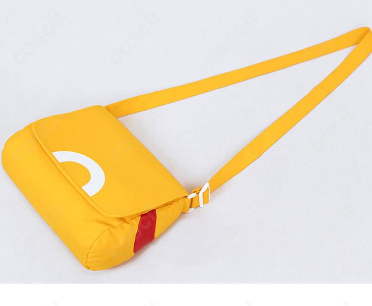 ポケットモンスター リーフ コスプレ衣装 ショルダーバッグ 正面ディテール画像｜赤丸ロゴ入りデザイン