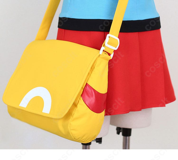 ポケットモンスター リーフ コスプレ衣装 スカートとバッグの装飾細部画像｜全体コーデの統一感◎