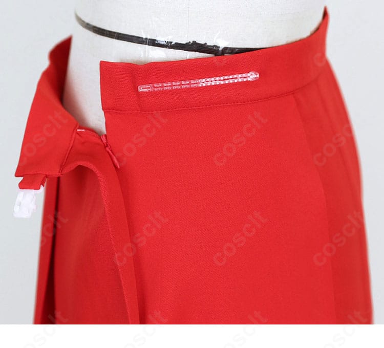 ポケットモンスター リーフ コスプレ衣装 スカート側面 ジッパー細部画像｜着脱便利なデザイン