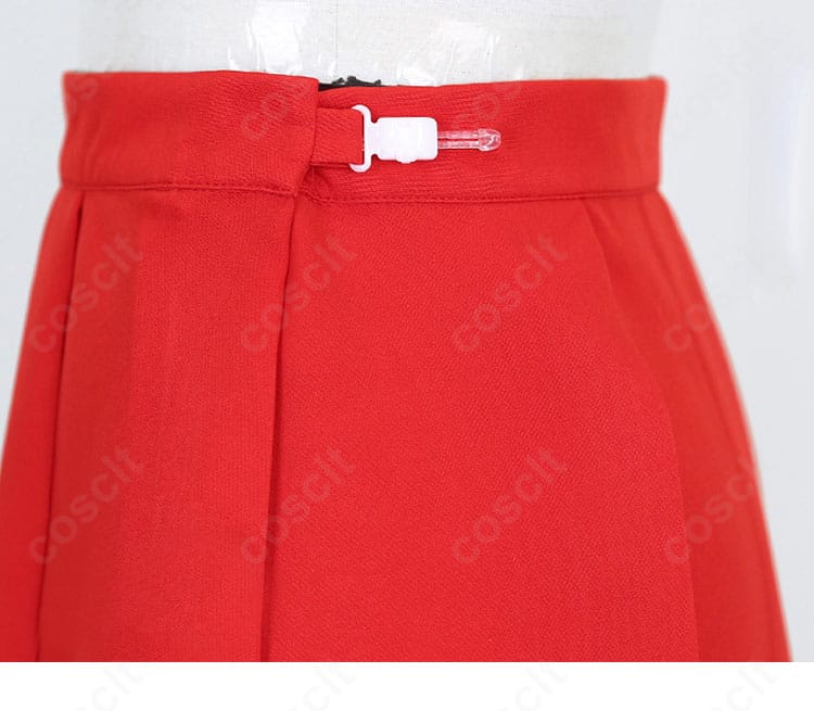 ポケットモンスター リーフ コスプレ衣装 スカート上部 ボタンディテール画像｜リアルな再現