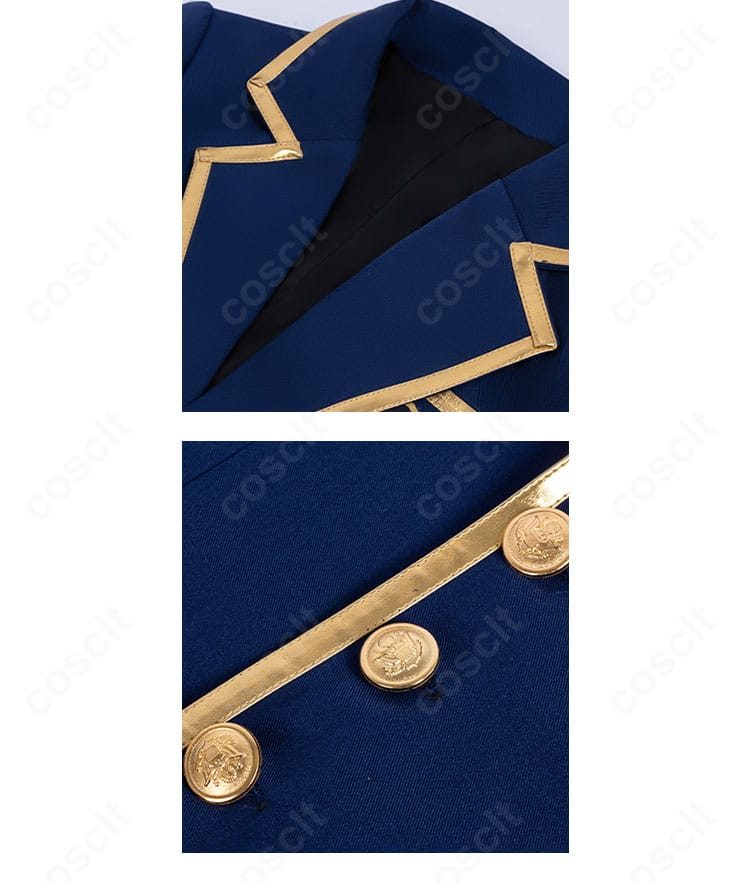 コスプレ外套 襟元とボタン装飾の細部画像｜上品な仕立てと高級感