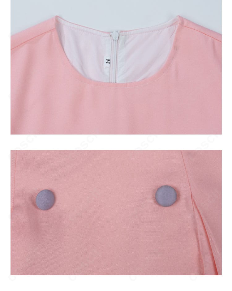 カードキャプターさくら 木之本桜 コスプレ衣装 襟元とボタン装飾 細部|リアルな質感で原作を忠実再現