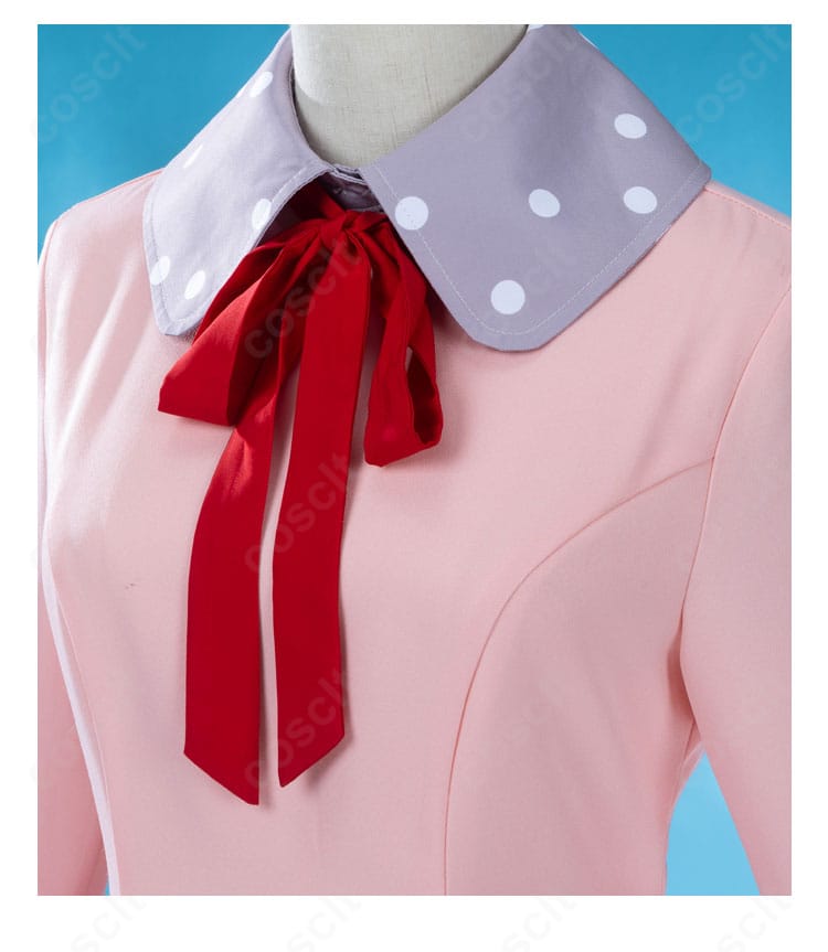 木之本桜 コスプレ衣装 赤いリボン装飾 ディテール|胸元のアクセントが可愛い