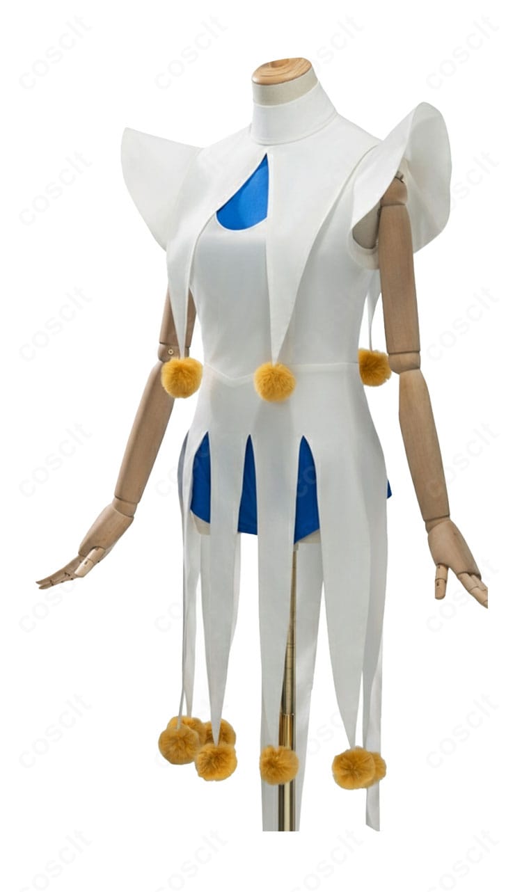 木之本桜 コスプレ衣装 側面|ピエロ風バトルコスチュームの横ライン・フィット感