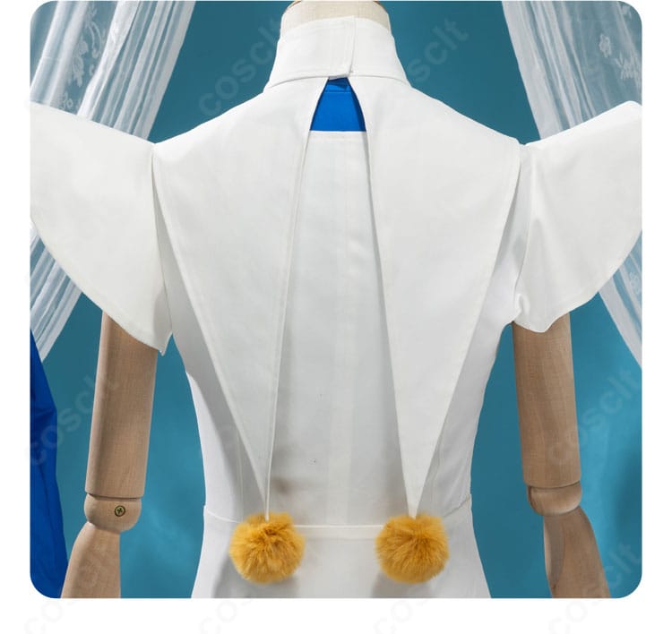 ピエロ風バトルコスチューム 背面ディテール|リボン/切替ラインなどの装飾(木之本桜)