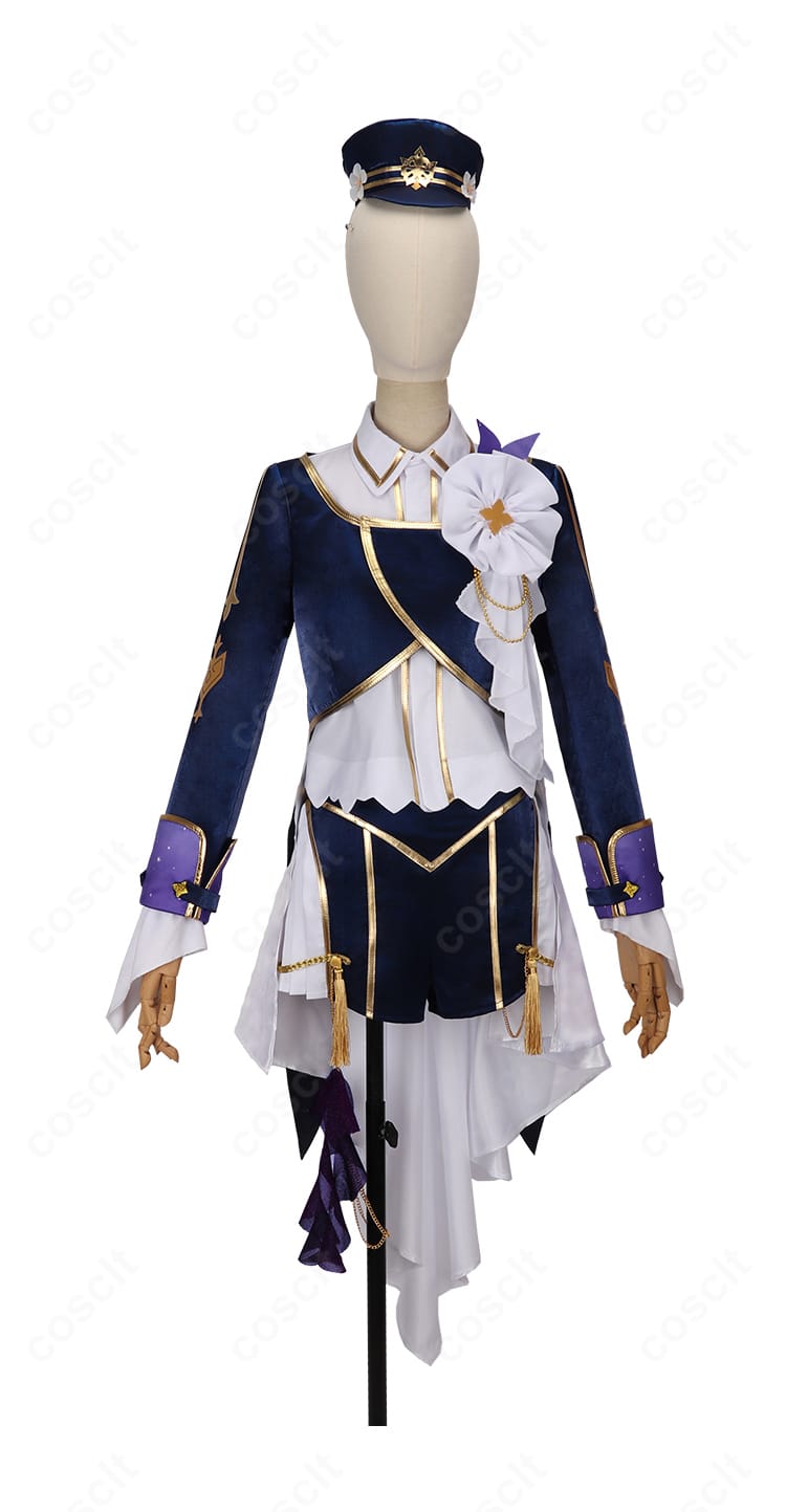 エナー・アールウェット OVERTURE 共通衣装 コスプレ服 正面全体図｜コート・ショートパンツ・帽子付きで高再現度。