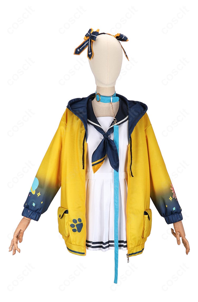 天晴ひなた コスプレ衣装 正面図|コートとワンピースの細部を確認できる高再現デザイン。撮影やイベント前の参考におすすめ。