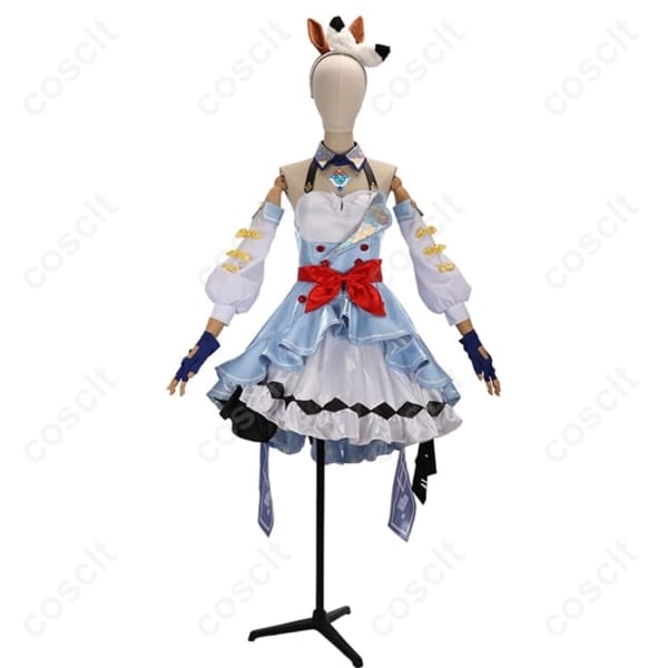 COSCLT ウマ娘 アーモンドアイ 勝負服 コスプレ衣装 フルセット（ワンピ・手袋・カチューシャ等）