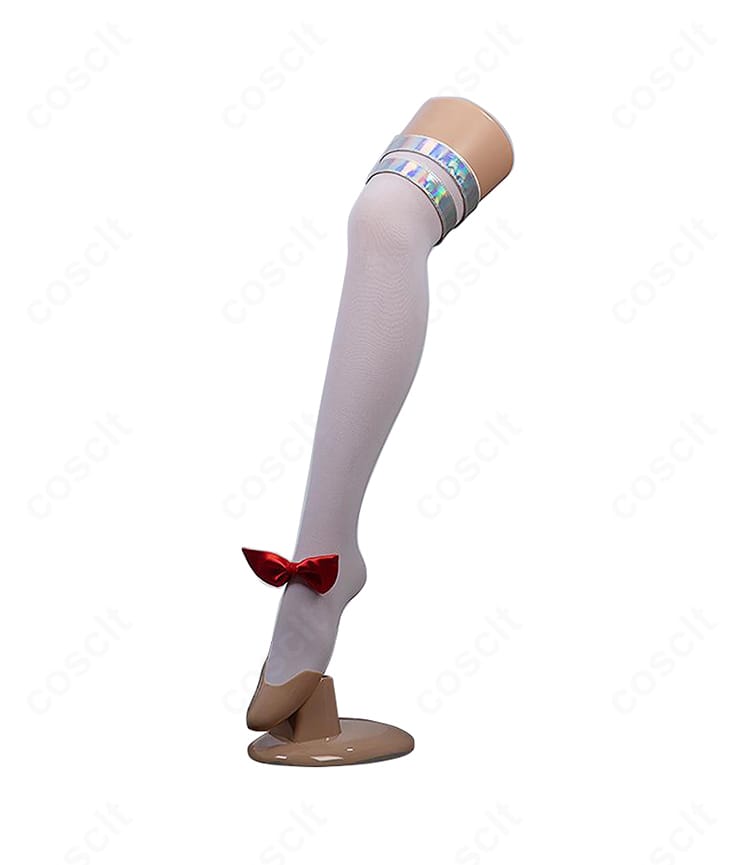 ウマ娘 アーモンドアイ 勝負服 コスプレ衣装 ストッキング・足元飾りのディテール写真。細部の仕上げと素材感が魅力。