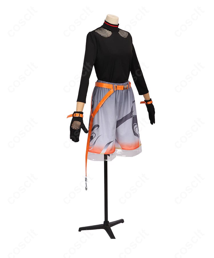 にじさんじ 北見遊征 コスプレ 黒長袖トップス側面画像｜袖やシルエットのラインが分かるサイドビュー。