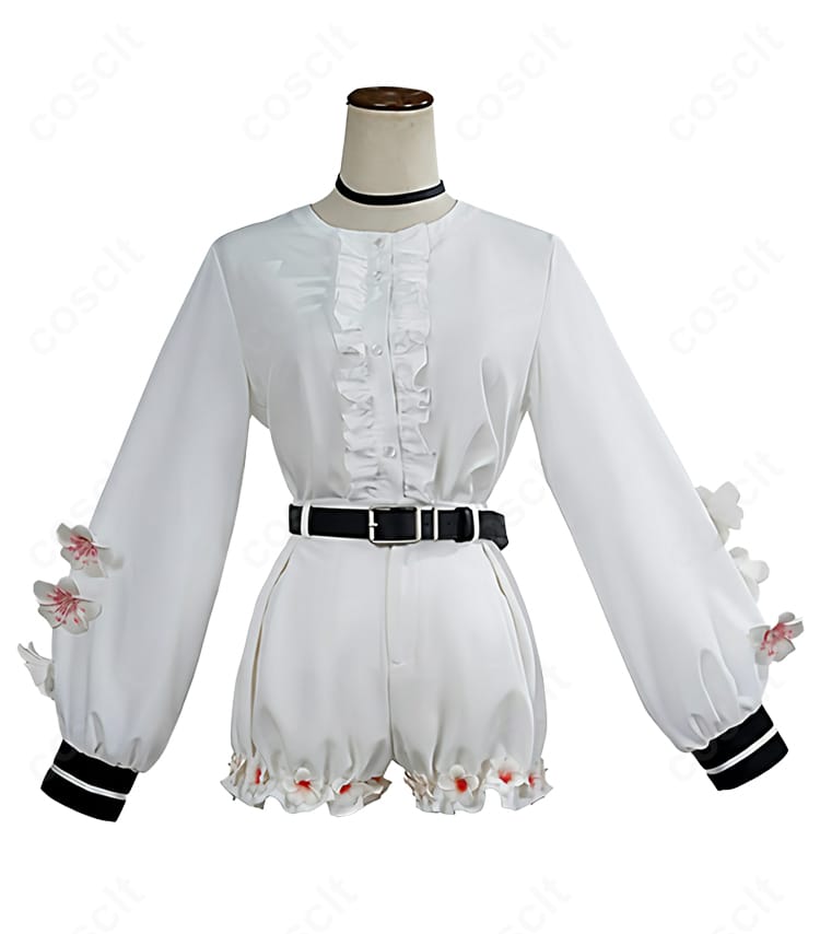 桜羽エマ コスプレ衣装 インナー装飾ディテール｜シャツとアクセサリーの細部まで丁寧に仕上げ