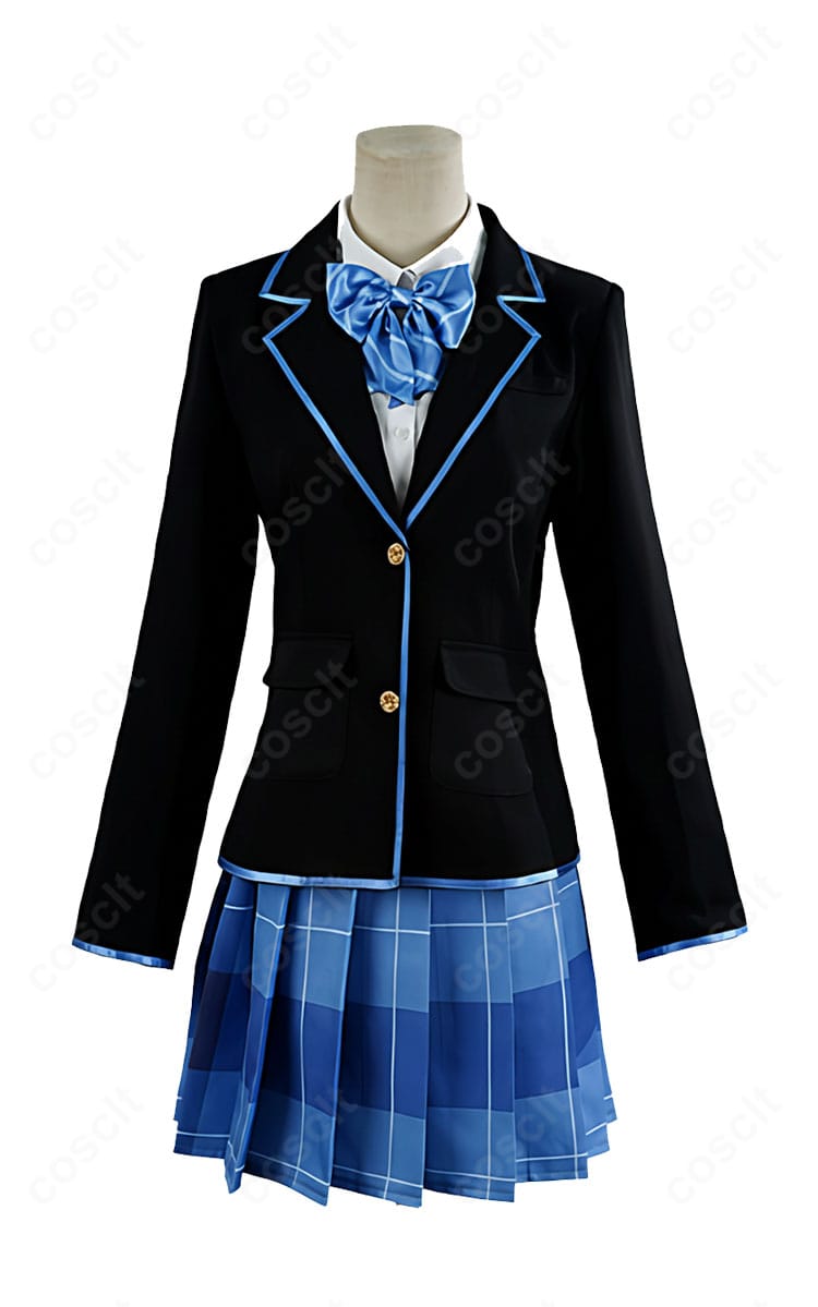 千歳くんはラムネ瓶のなか 柊夕湖・青海陽 制服 コスプレ衣装 正面全体図｜清楚で可愛い学園風デザイン