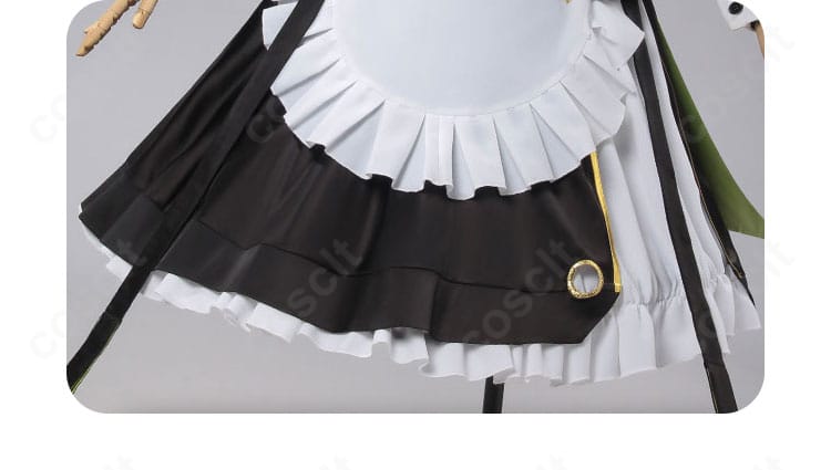 メイド服 スカート裾とエプロン装飾ディテール｜ふんわり広がる裾が可憐な印象