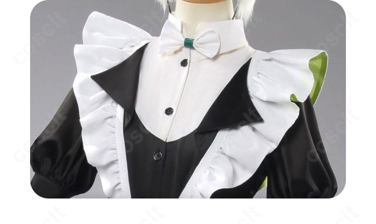 メイド服 前襟とボタン装飾ディテール｜アンティーク風ボタンがクラシカルな印象を演出