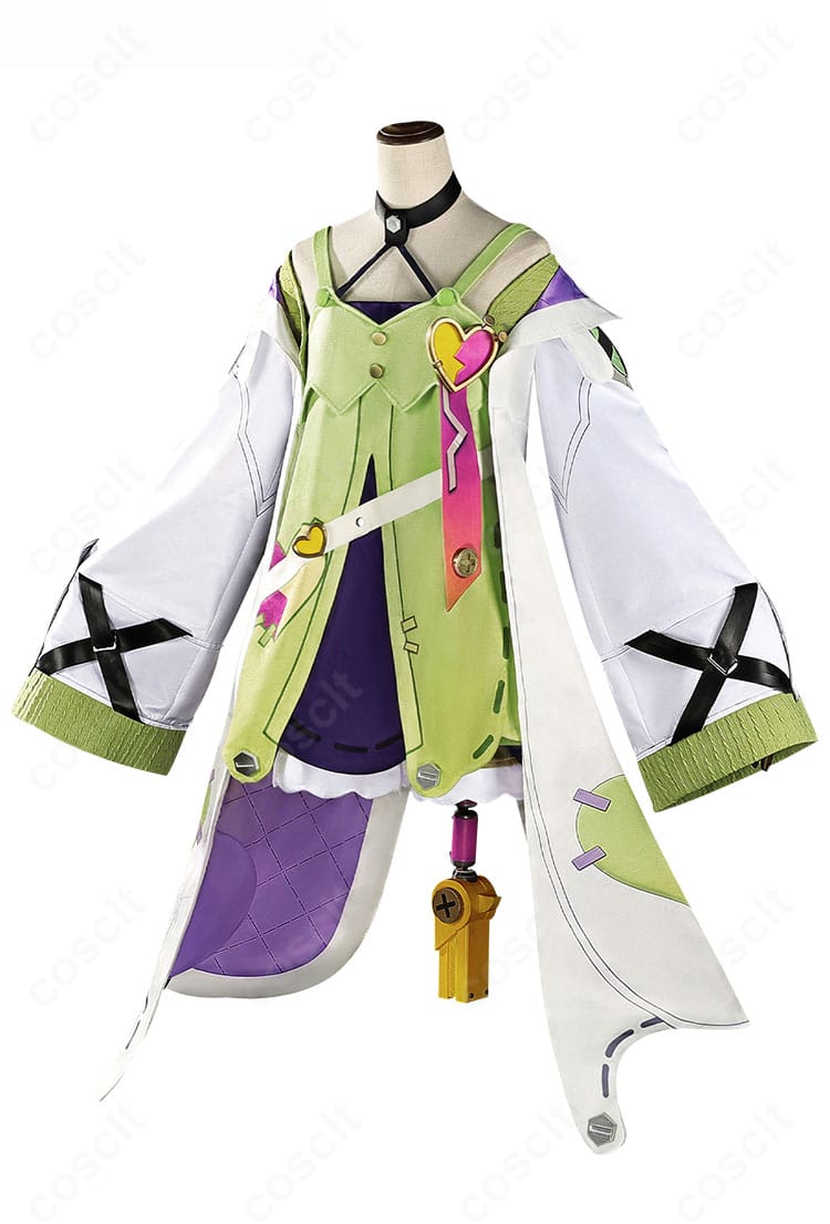 原神アイノ コスプレ衣装 正面図|高品質コートとワンピースの全体シルエット