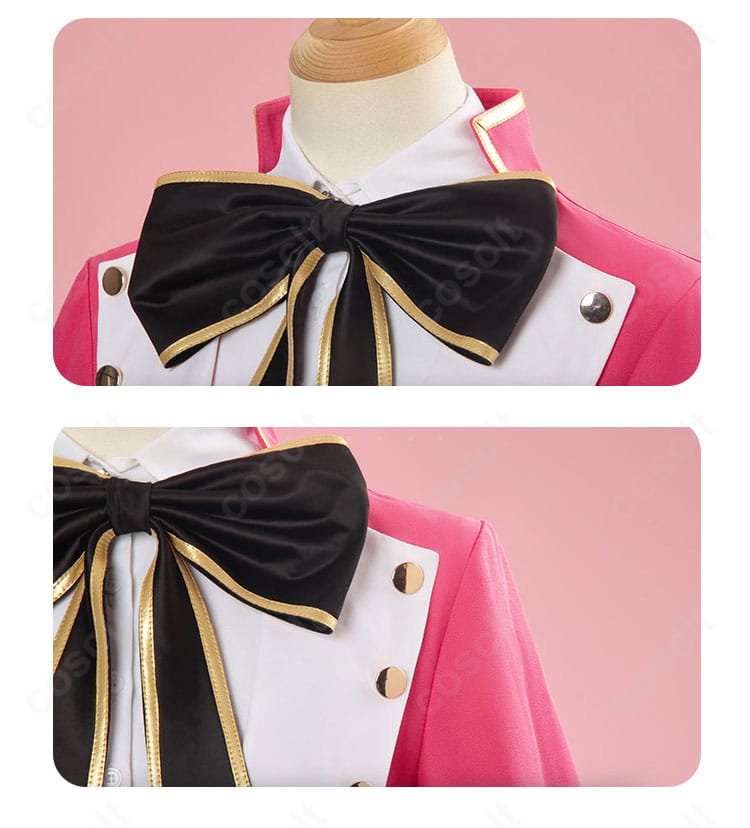 東条ヒバリ コスプレ衣装 蝶ネクタイ装飾ディテール|上品なリボンデザインが華やかさを演出。