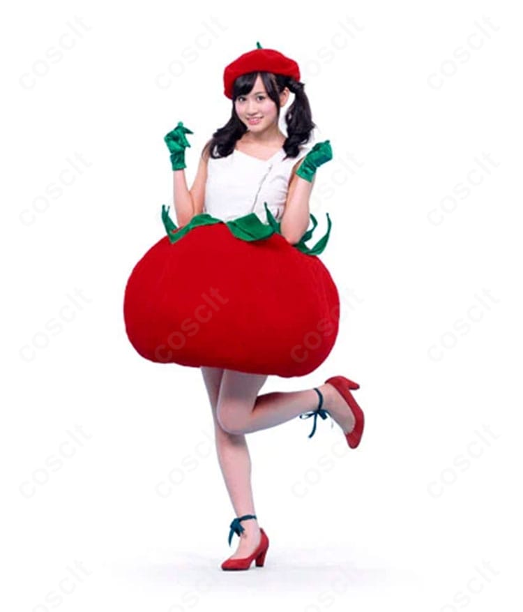 AKB48 前田敦子 野菜シスターズ トマト衣装 コスプレ 正面全身画像|明るくキュートなアイドルスタイルを再現!イベントや撮影会にぴったり♪