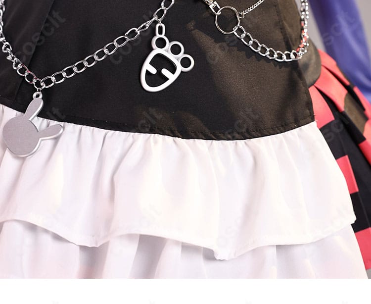 兎田ぺこら コスプレ衣装 スカート裾装飾|フリルとレースが美しく揺れるディテール。