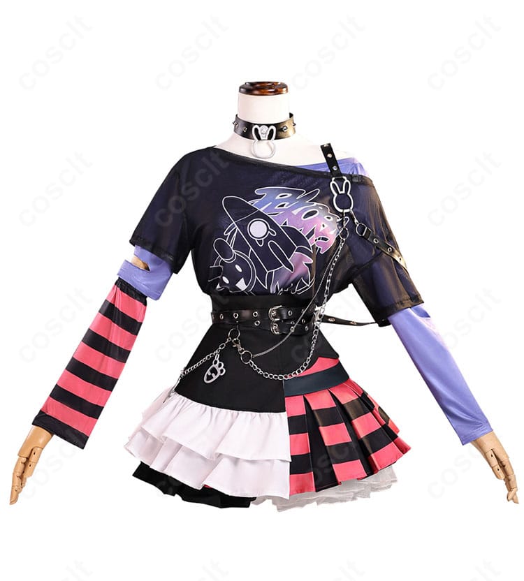 堕天使風パンク衣装 インナー正面ディテール|肌触りの良い素材で快適な着心地を実現。