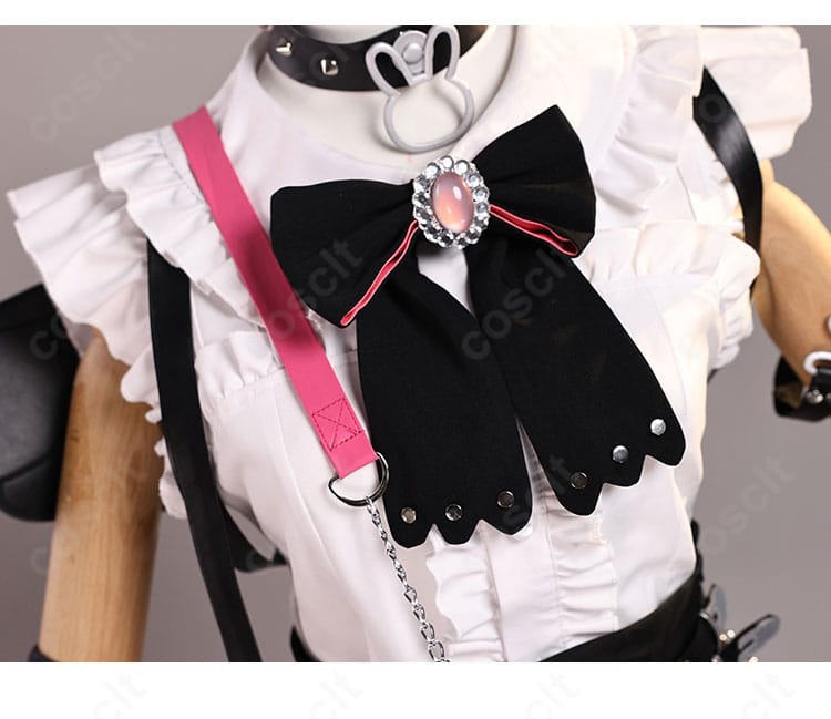 兎田ぺこら コスプレ衣装 衣領装飾ディテール|ゴシック調の襟デザインで存在感アップ。