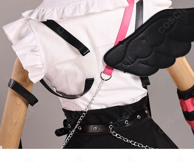 ホロライブ 兎田ぺこら コスプレ衣装 羽根装飾ディテール|堕天使の象徴である羽を繊細に再現。