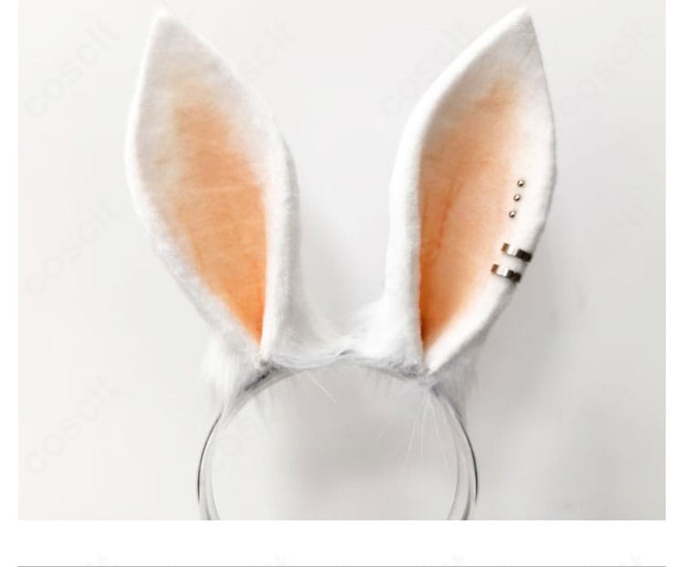 ホロライブ 兎田ぺこら コスプレ衣装 髪飾りディテール|堕天使風の黒リボンで印象的に。