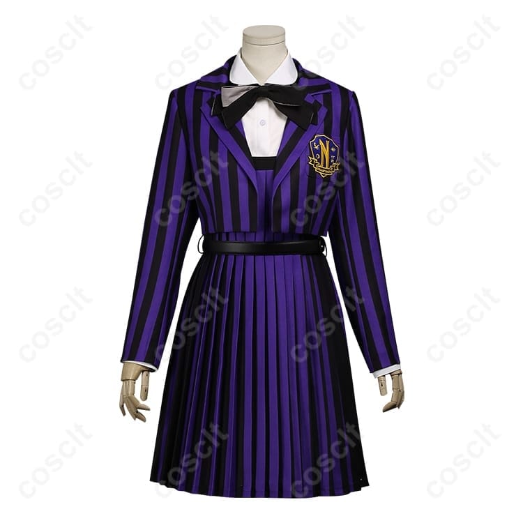 ウェンズデー イーニッド・シンクレア コスプレ衣装 シーズン2 ネヴァーモア学園制服 刺繍入りブレザー - 1枚目の画像