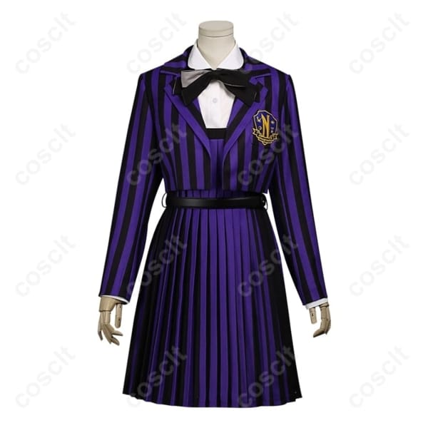 ウェンズデー イーニッド・シンクレア コスプレ衣装 シーズン2 ネヴァーモア学園制服 刺繍入りブレザー
