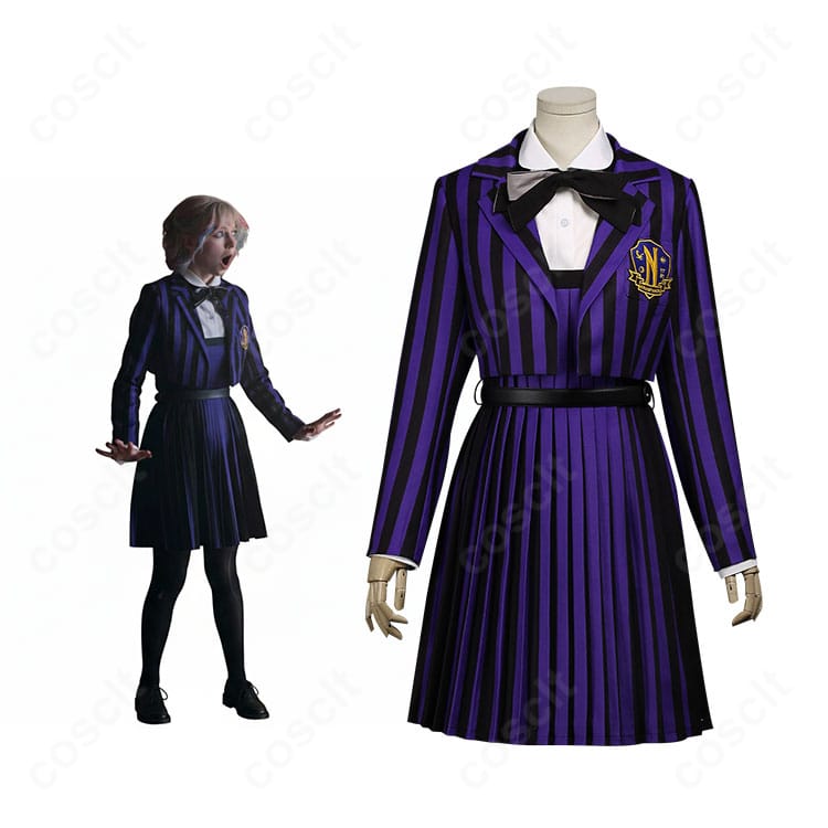 ウェンズデー イーニッド・シンクレア ネヴァーモア学園制服 コスプレ衣装 着用イメージ｜シーズン2刺繍入りブレザー