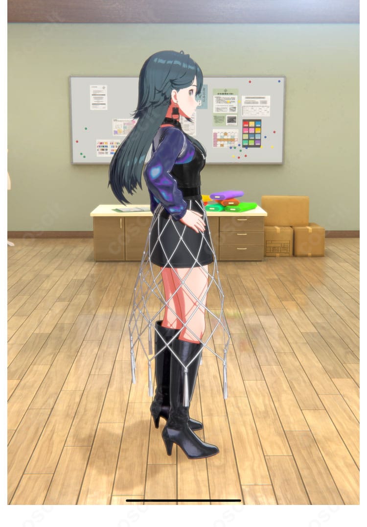 学園アイドルマスター 月村手毬 Luna say maybe コスプレ衣装 右側全身画像|繊細なシルエットと上質な生地感が映えるサイドビュー。