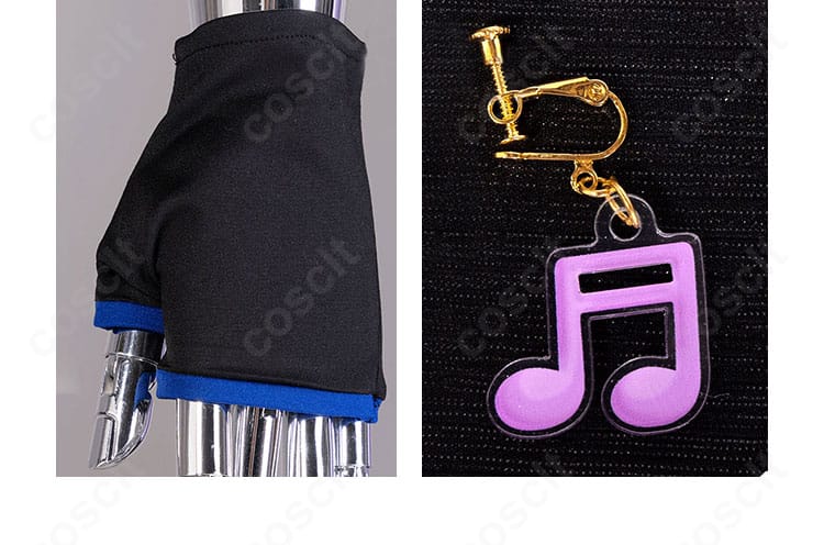 白石杏 コスプレ衣装 帽子装飾の細部アップ|ポップなカラーとメロディっち風リボン