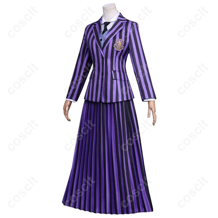 COSCLT公式／ウェンズデー・アダムス ネヴァーモア学園 制服（シーズン2）コスプレ衣装 - 2枚目の画像
