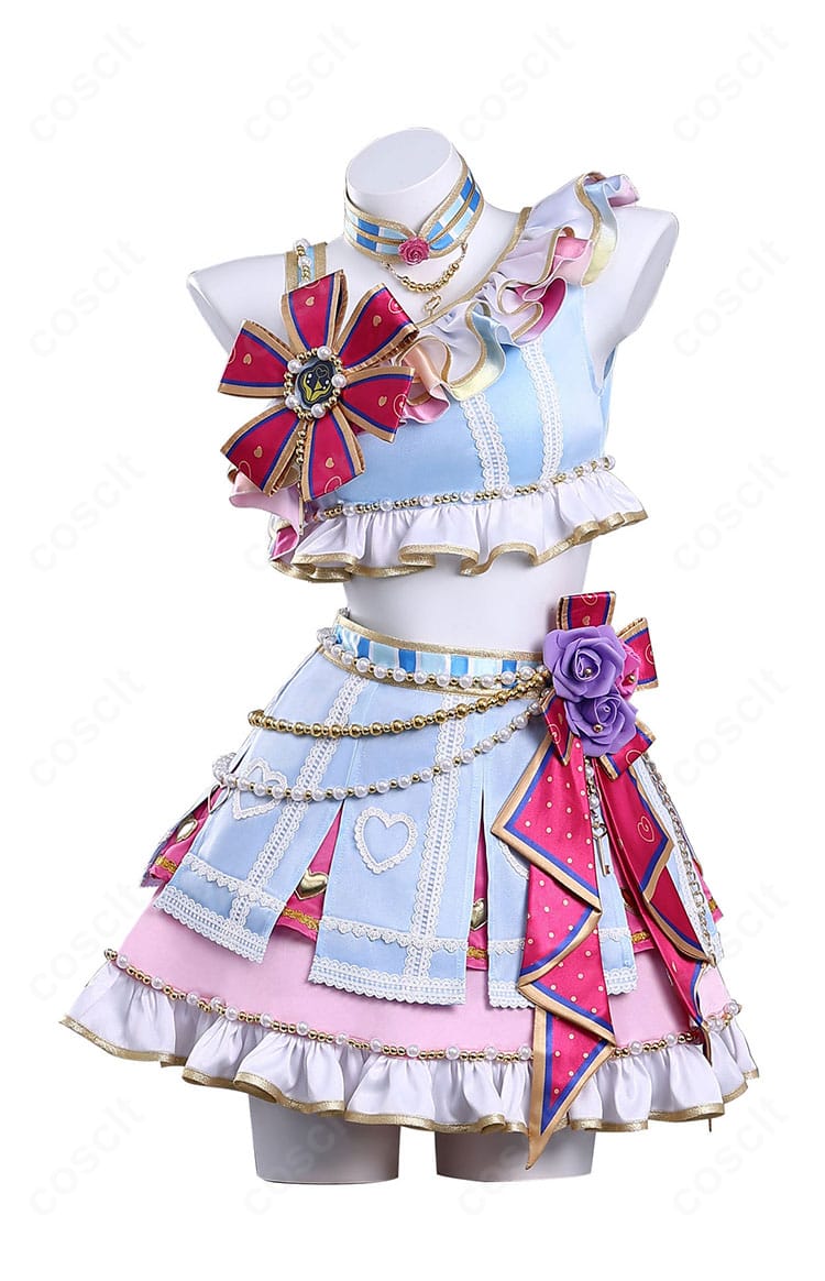 霧矢あおい ドリーミーキーチアコーデ コスプレ衣装 正面全体図|明るいカラーとチアガール風デザインが魅力。