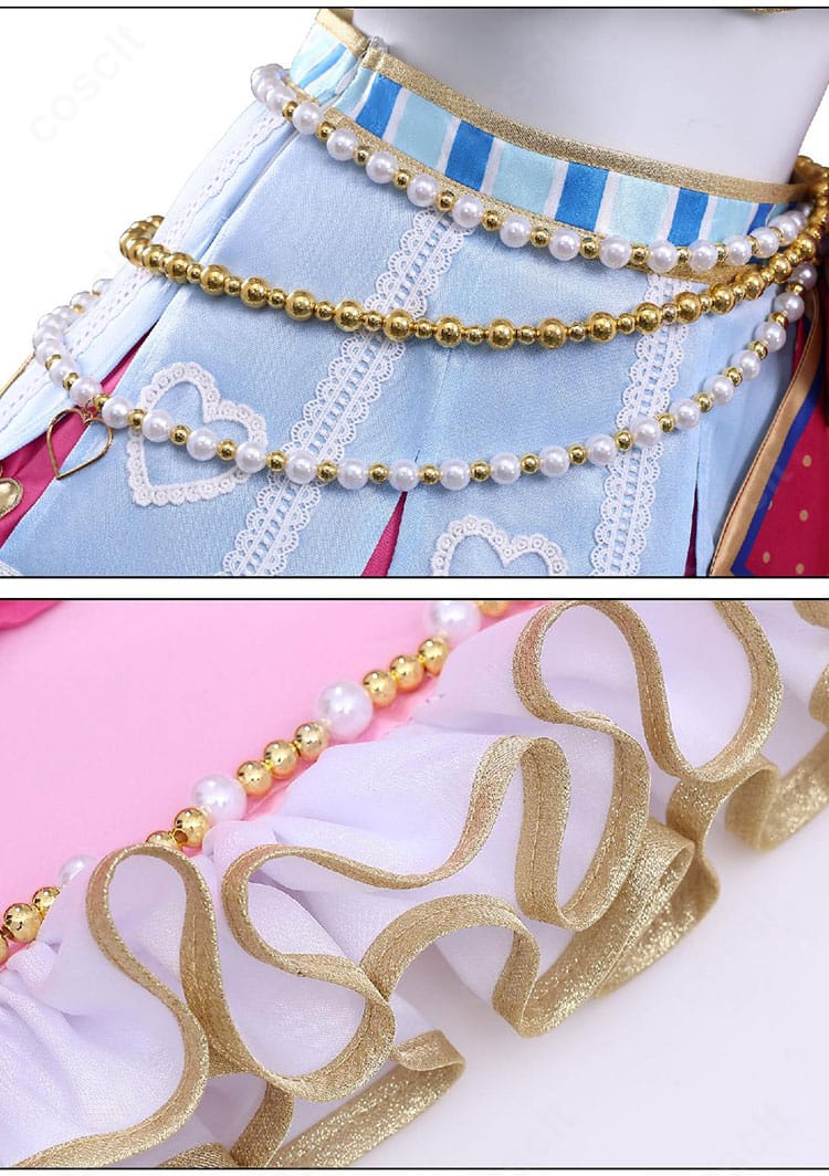 霧矢あおい ドリーミーキーチアコーデ コスプレ衣装 腰から裾にかけての装飾ディテール|動くたびに映える可愛いデザイン。