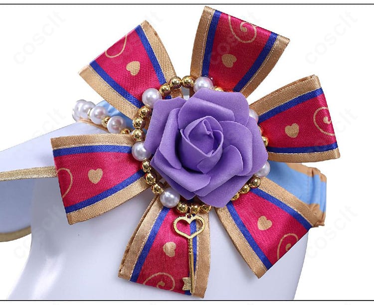 霧矢あおい ドリーミーキーチアコーデ コスプレ衣装 帽子装飾のディテールアップ|リボンとチャームが映える高品質仕上げ。